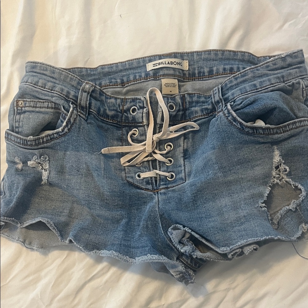 Billabong Blue Jean Shorts Distressed Cut-Off